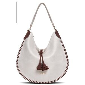 Luxebold Women's Hobo Bag White Western Crossbody Tassel Shoulder Purse